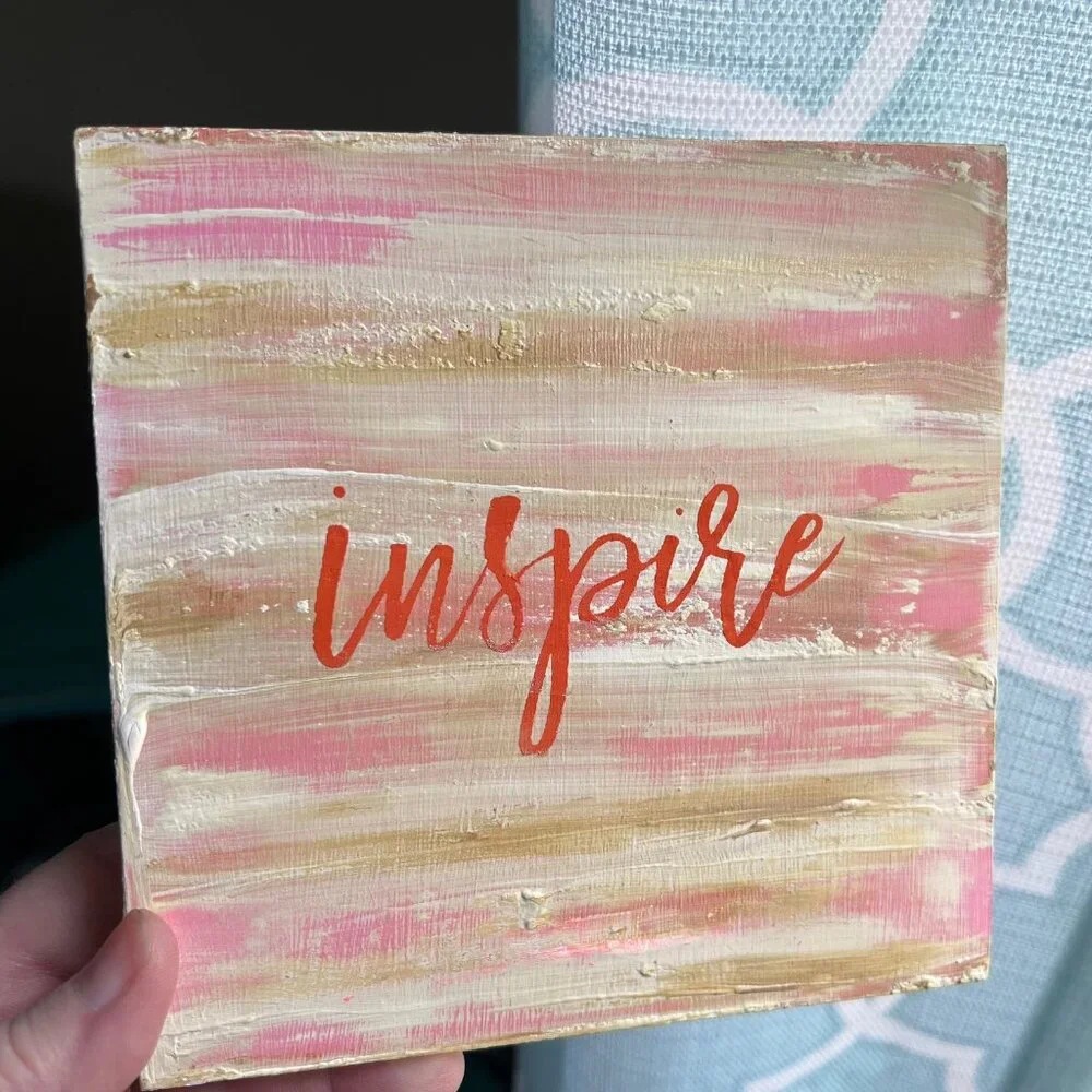 INSPIRE Wood sign decor, Vintage farmhouse Wood Sign One of a kind Hand Painted